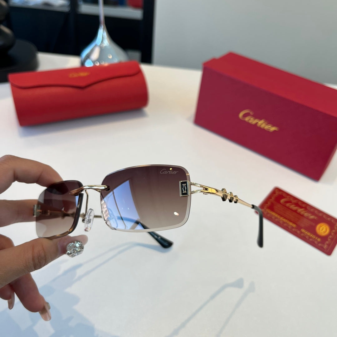 Cartier Lightweight Metal Rimless Silver Lens Sunglasses for Men & Wo - 465813 - detail image 4