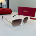 Cartier Lightweight Metal Rimless Silver Lens Sunglasses for Men & Wo - 465813