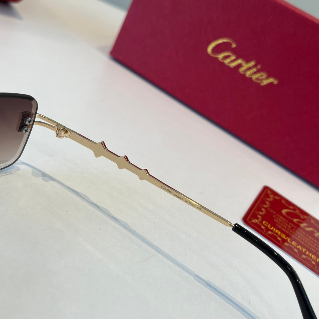 Cartier Lightweight Metal Rimless Silver Lens Sunglasses for Men & Wo - 465813 - detail image 10