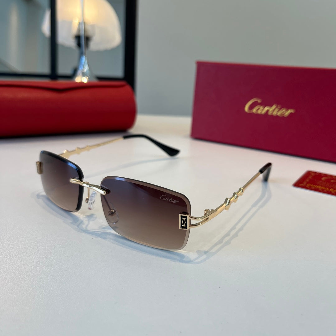 Cartier Lightweight Metal Rimless Silver Lens Sunglasses for Men & Wo - 465813 - detail image 3