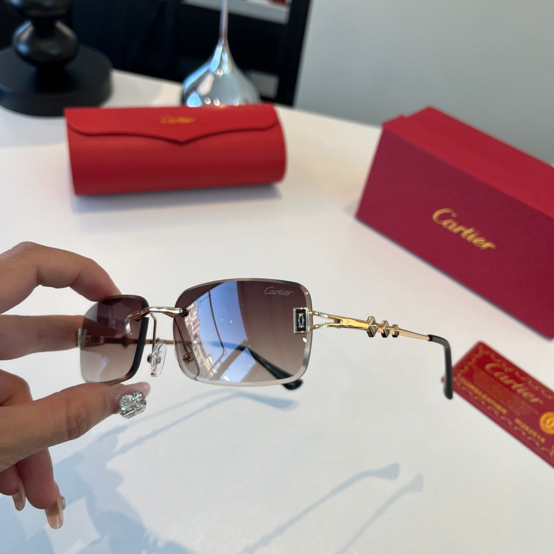 Cartier Lightweight Metal Rimless Silver Lens Sunglasses for Men & Wo - 432388 - detail image 9