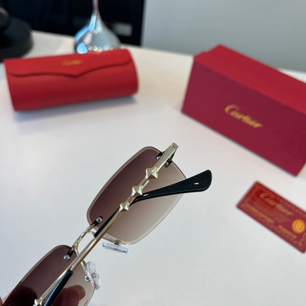 Cartier Lightweight Metal Rimless Silver Lens Sunglasses for Men & Wo - 432388 - detail image 7