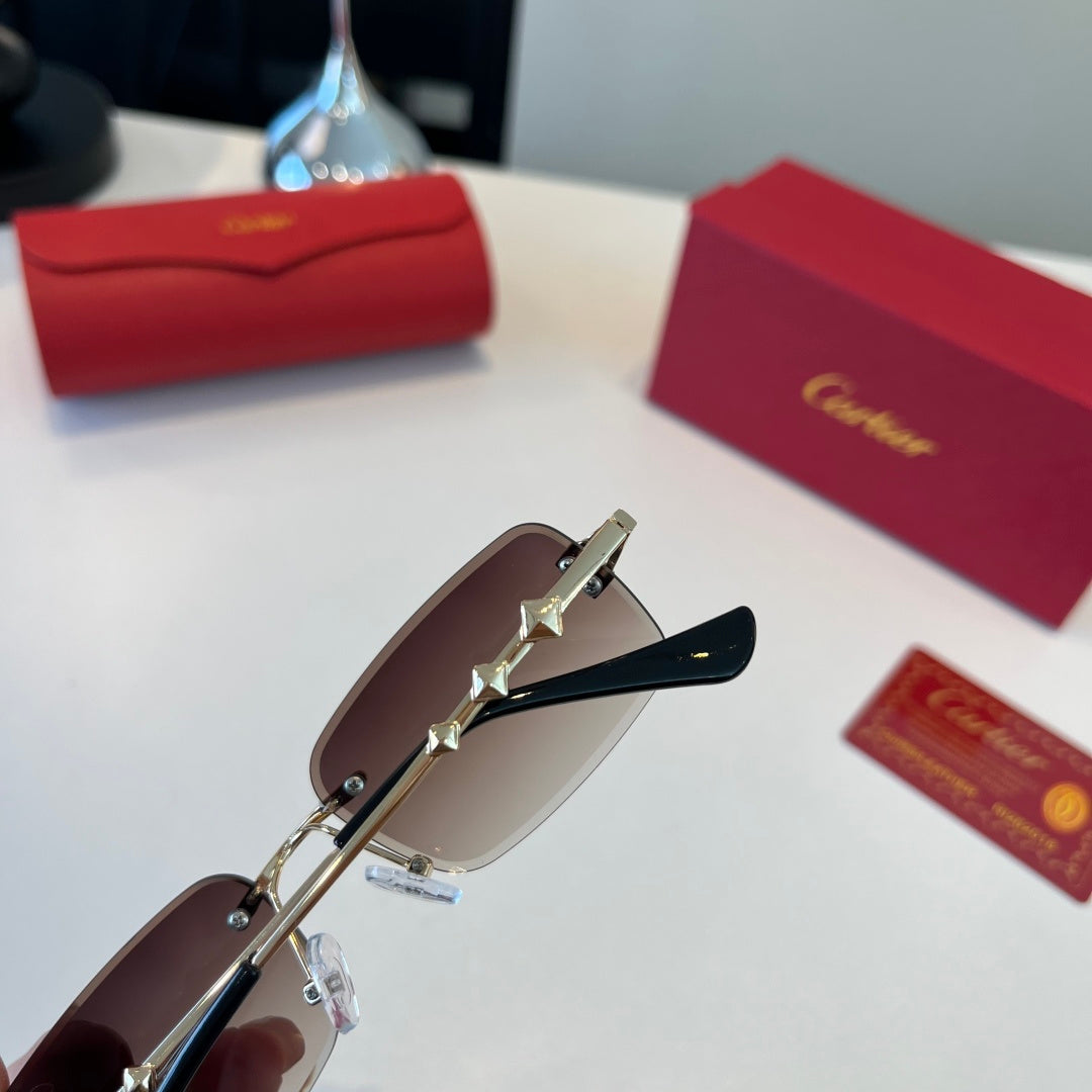 Cartier Lightweight Metal Rimless Silver Lens Sunglasses for Men & Wo - 432388 - detail image 7