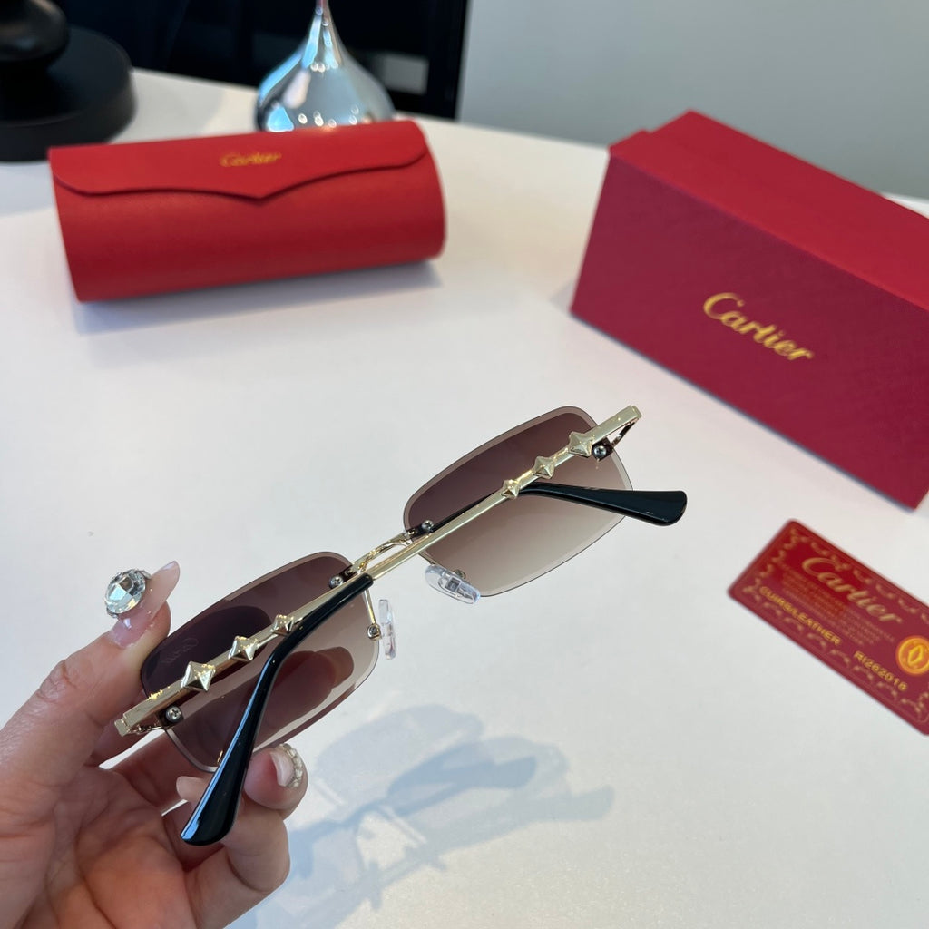 Cartier Lightweight Metal Rimless Silver Lens Sunglasses for Men & Wo - 432388 - detail image 8