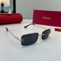 Cartier Lightweight Metal Rimless Blue Lens Sunglasses for Men & Wome - 432389