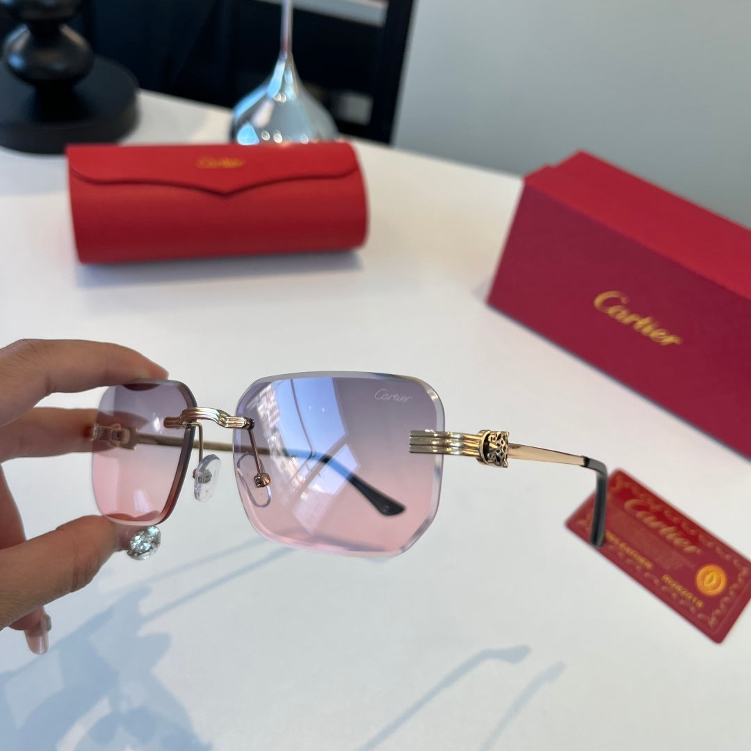 Cartier Lightweight Metal Rimless Silver Lens Sunglasses for Men & Wo - 432390 - detail image 8