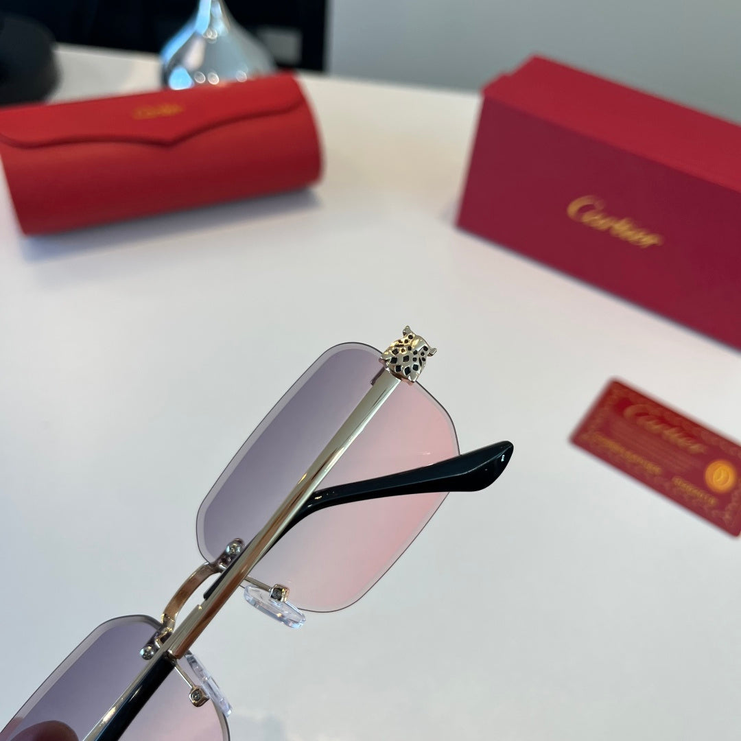 Cartier Lightweight Metal Rimless Silver Lens Sunglasses for Men & Wo - 432390 - detail image 6