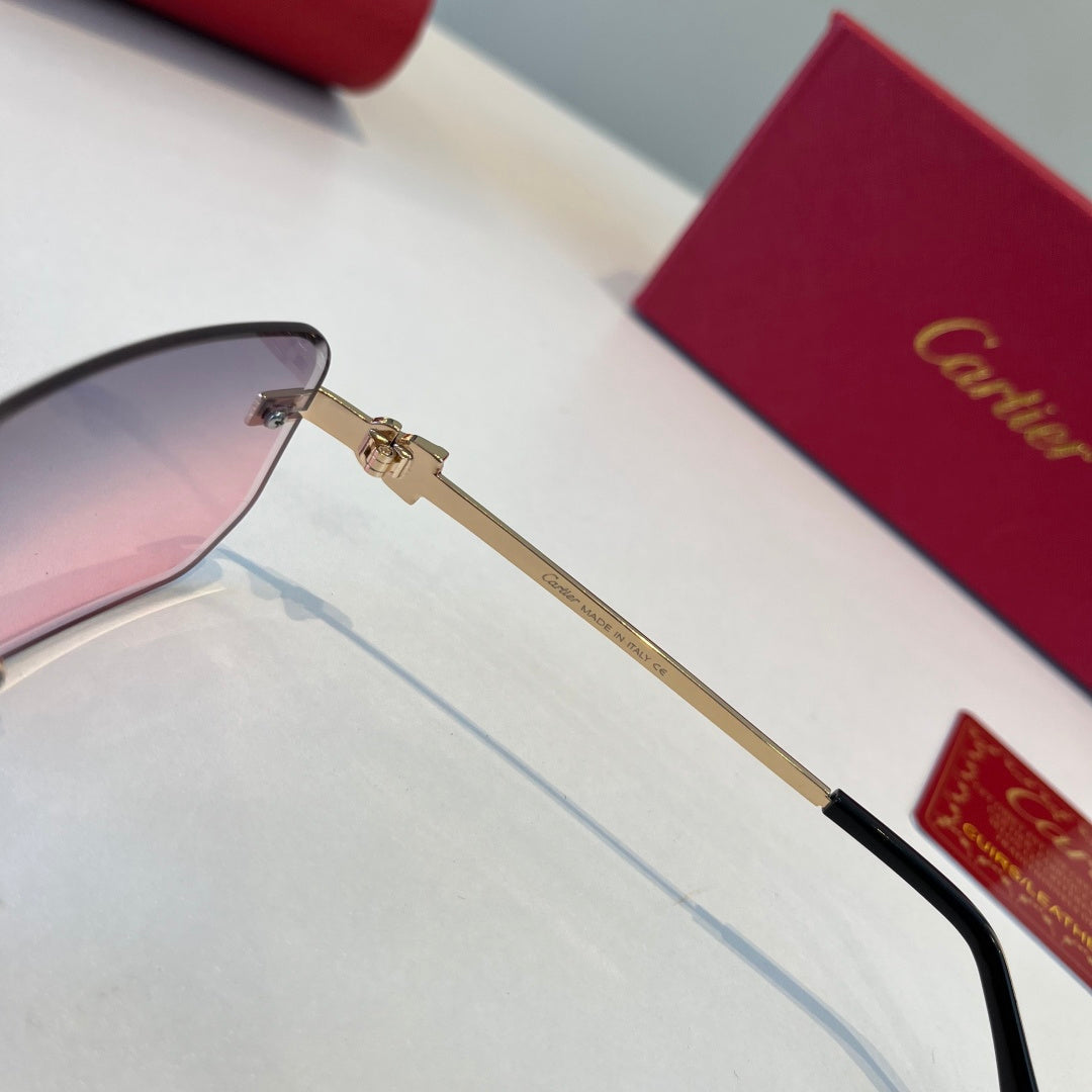 Cartier Lightweight Metal Rimless Silver Lens Sunglasses for Men & Wo - 432390 - detail image 9