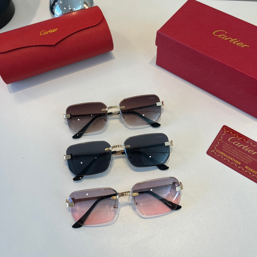 Cartier Lightweight Metal Rimless Silver Lens Sunglasses for Men & Wo - 432391 - detail image 10
