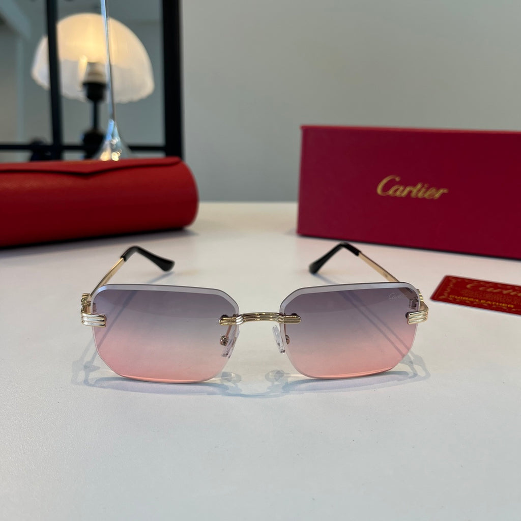 Cartier Lightweight Metal Rimless Silver Lens Sunglasses for Men & Wo - 432390 - detail image 2