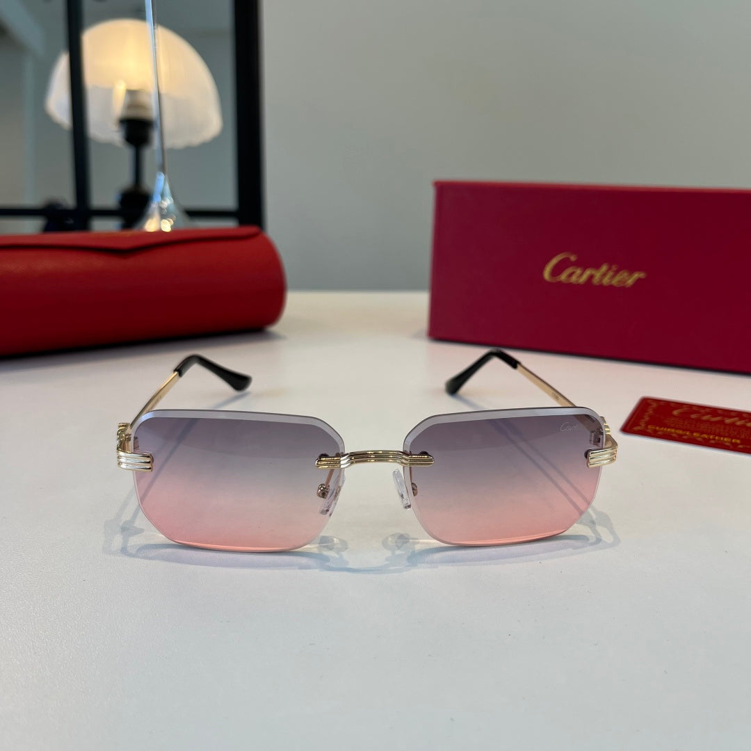 Cartier Lightweight Metal Rimless Silver Lens Sunglasses for Men & Wo - 432390 - detail image 2