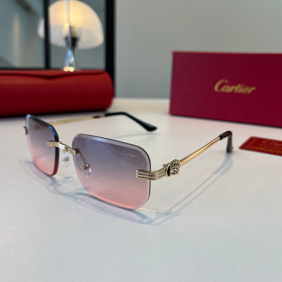 Cartier Lightweight Metal Rimless Silver Lens Sunglasses for Men & Wo - 432390 - detail image 3