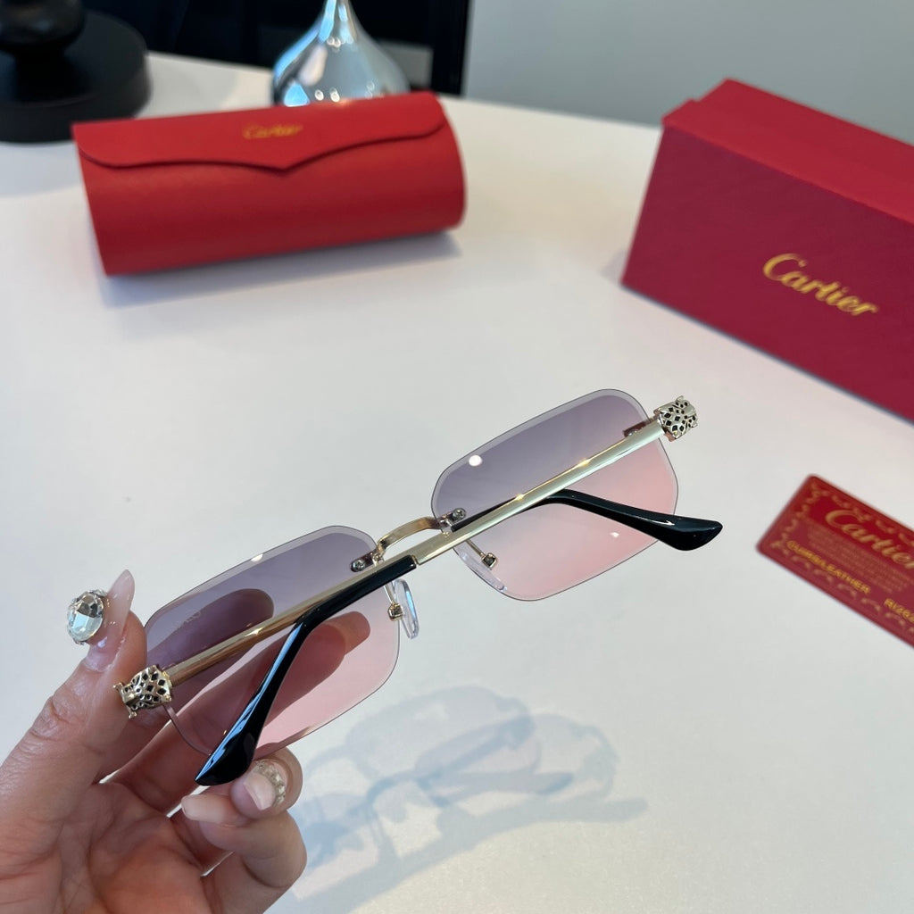 Cartier Lightweight Metal Rimless Silver Lens Sunglasses for Men & Wo - 432390 - detail image 7