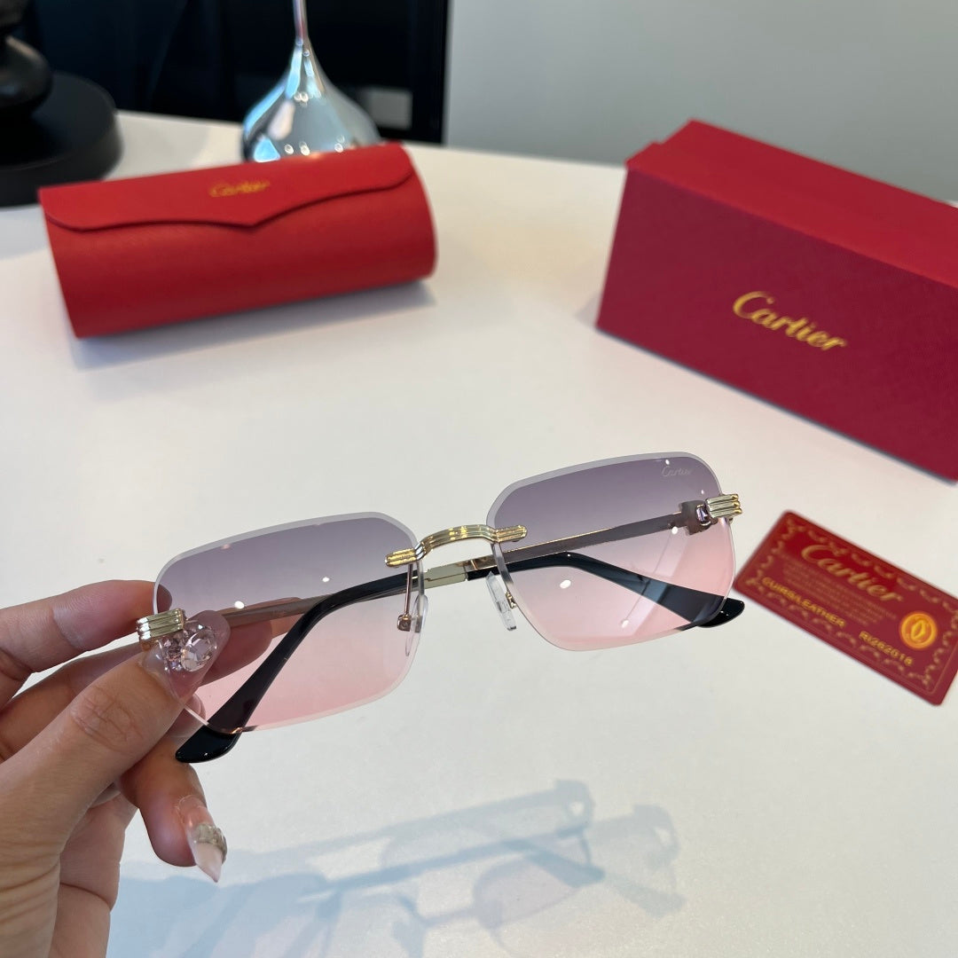 Cartier Lightweight Metal Rimless Silver Lens Sunglasses for Men & Wo - 432390 - detail image 4