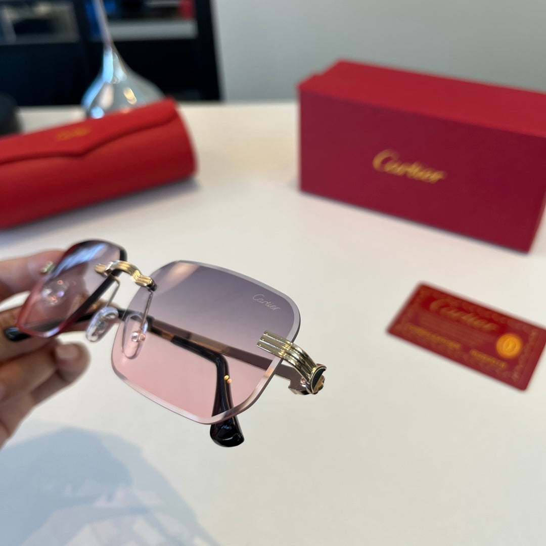 Cartier Lightweight Metal Rimless Silver Lens Sunglasses for Men & Wo - 432390 - detail image 5