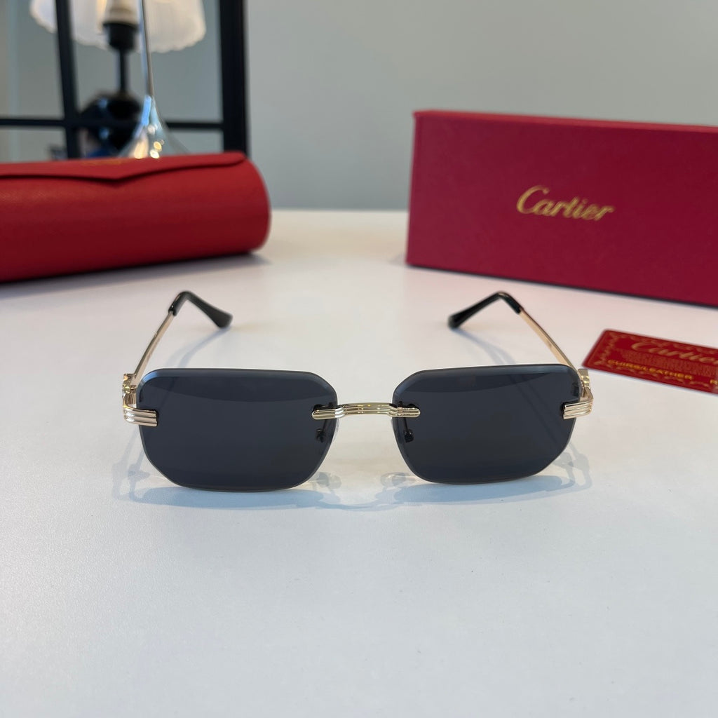 Cartier Lightweight Metal Rimless Silver Lens Sunglasses for Men & Wo - 432391 - detail image 2