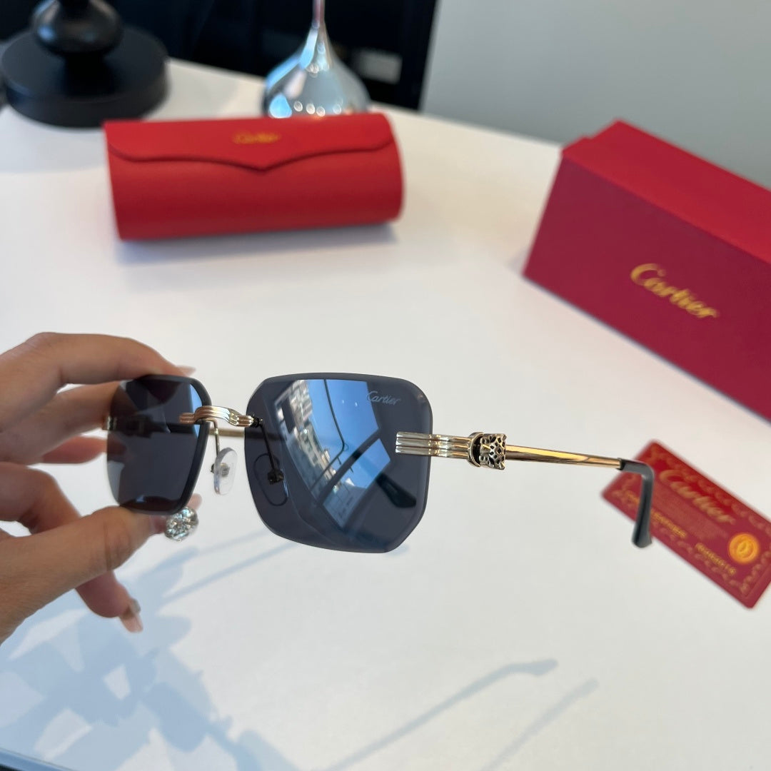 Cartier Lightweight Metal Rimless Silver Lens Sunglasses for Men & Wo - 432391 - detail image 8