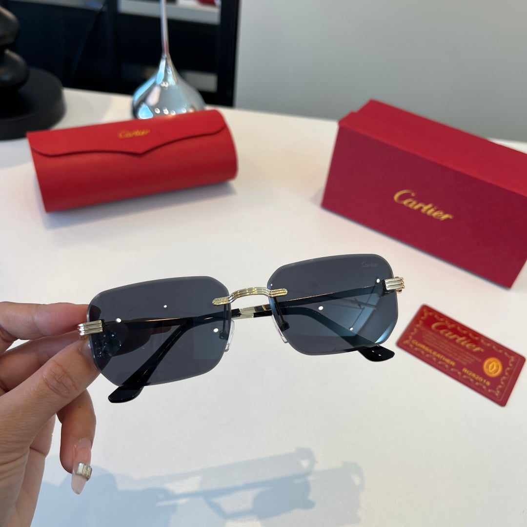 Cartier Lightweight Metal Rimless Silver Lens Sunglasses for Men & Wo - 432391 - detail image 4