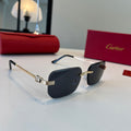 Cartier Lightweight Metal Rimless Silver Lens Sunglasses for Men & Wo - 432391