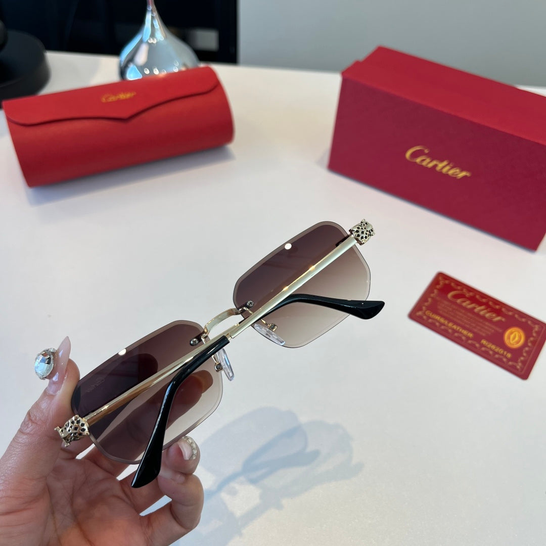 Cartier Lightweight Metal Rimless Silver Lens Sunglasses for Men & Wo - 432392 - detail image 9