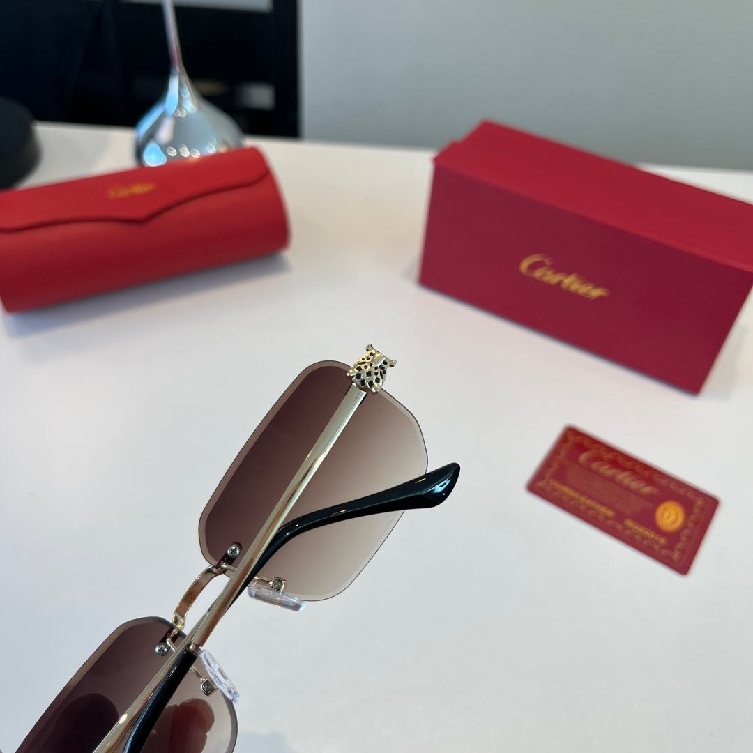 Cartier Lightweight Metal Rimless Silver Lens Sunglasses for Men & Wo - 432392 - detail image 8