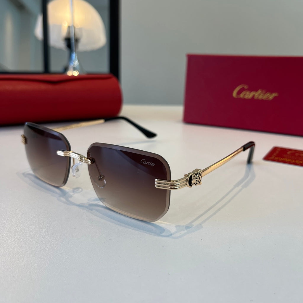 Cartier Lightweight Metal Rimless Silver Lens Sunglasses for Men & Wo - 432392 - detail image 3