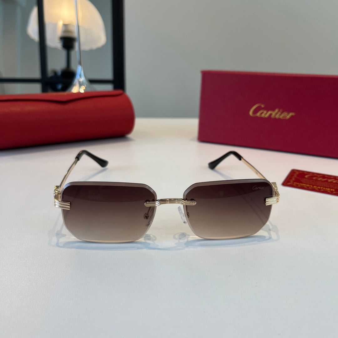 Cartier Lightweight Metal Rimless Silver Lens Sunglasses for Men & Wo - 432392 - detail image 2