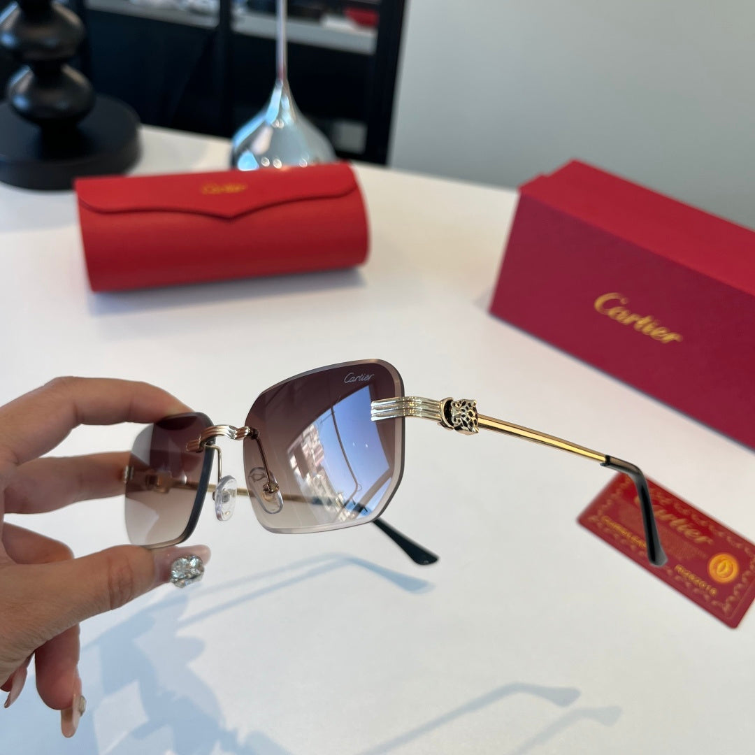 Cartier Lightweight Metal Rimless Silver Lens Sunglasses for Men & Wo - 432392 - detail image 4