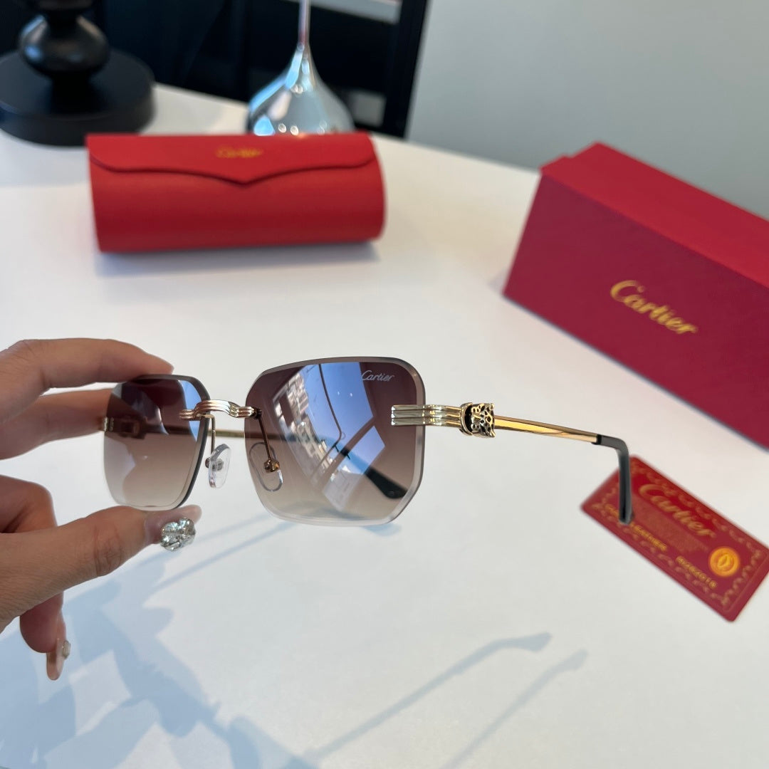 Cartier Lightweight Metal Rimless Silver Lens Sunglasses for Men & Wo - 432392 - detail image 5