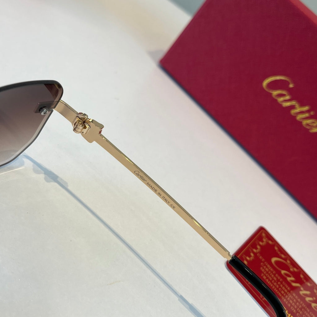 Cartier Lightweight Metal Rimless Silver Lens Sunglasses for Men & Wo - 432392 - detail image 10