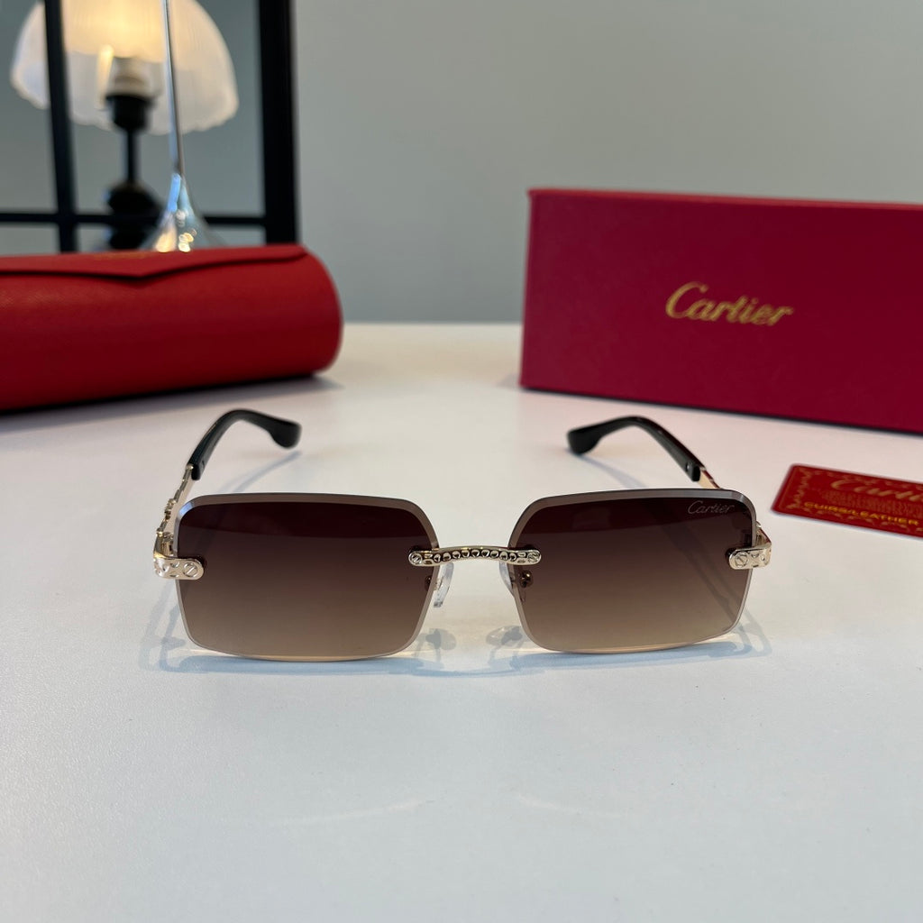 Cartier Lightweight Metal Rimless Red Lens Sunglasses for Men & Women - 432393 - detail image 2