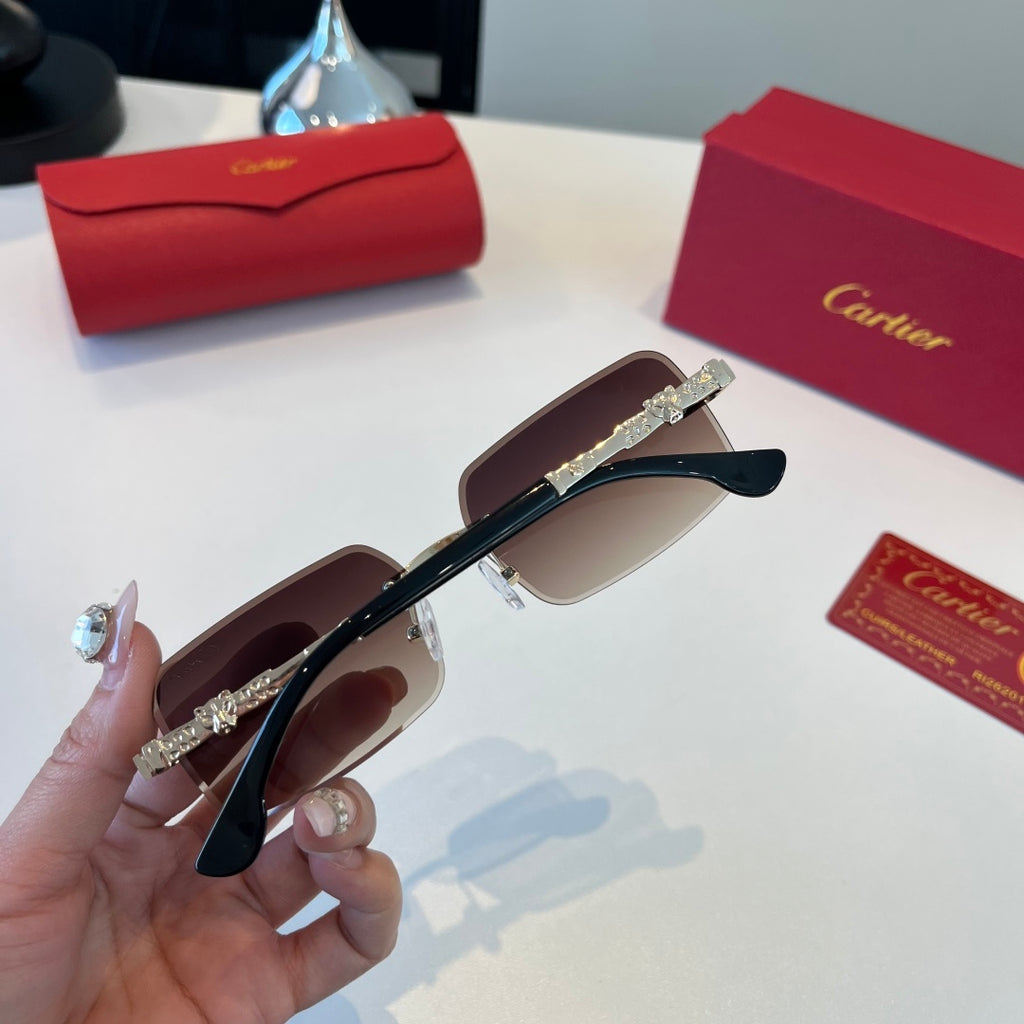 Cartier Lightweight Metal Rimless Red Lens Sunglasses for Men & Women - 465815 - detail image 8