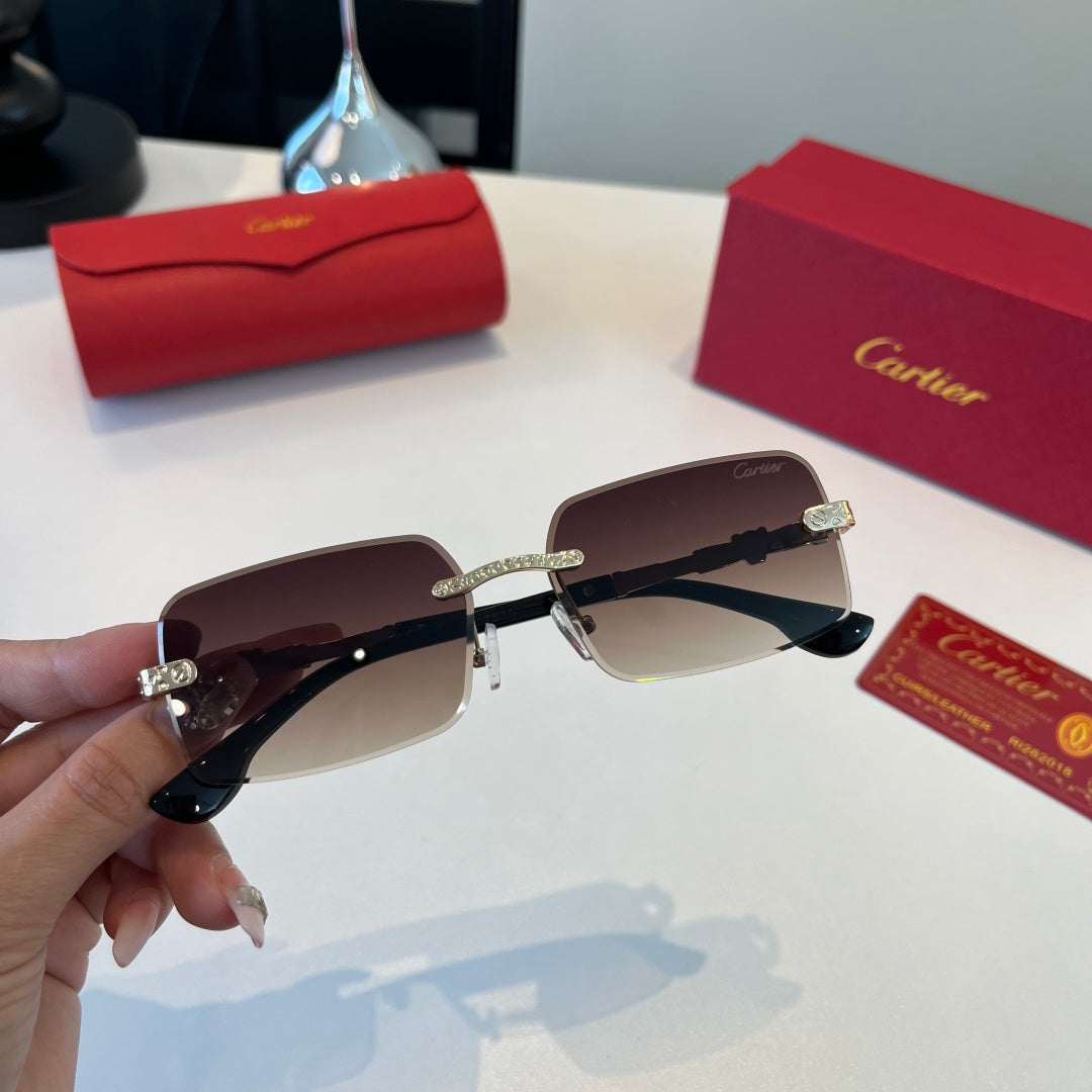 Cartier Lightweight Metal Rimless Red Lens Sunglasses for Men & Women - 465815 - detail image 5