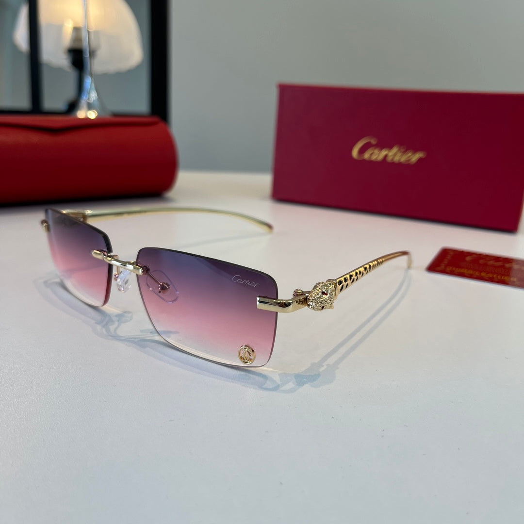 Cartier Lightweight Metal Rimless Silver Lens Sunglasses for Men & Wo - 465816 - detail image 3