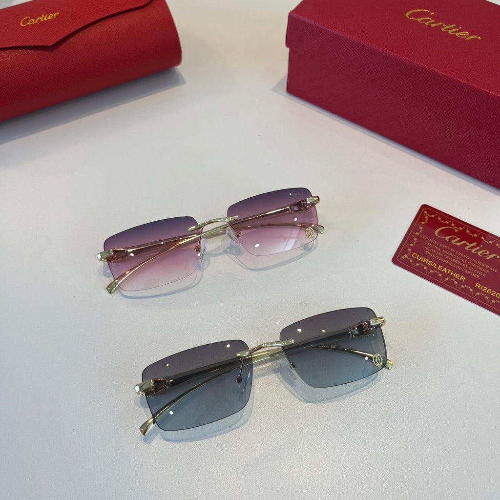 Cartier Lightweight Metal Rimless Silver Lens Sunglasses for Men & Wo - 432395 - detail image 11