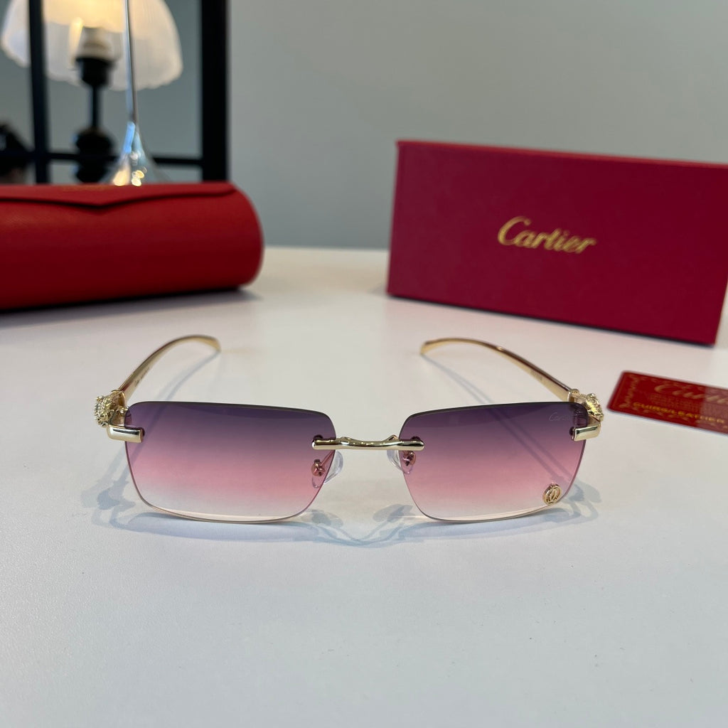 Cartier Lightweight Metal Rimless Silver Lens Sunglasses for Men & Wo - 465816 - detail image 2