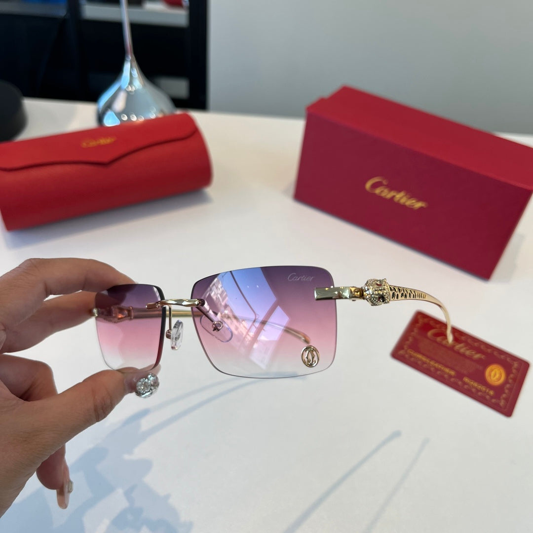 Cartier Lightweight Metal Rimless Silver Lens Sunglasses for Men & Wo - 465816 - detail image 4
