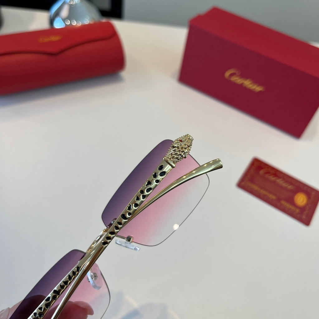 Cartier Lightweight Metal Rimless Silver Lens Sunglasses for Men & Wo - 465816 - detail image 7