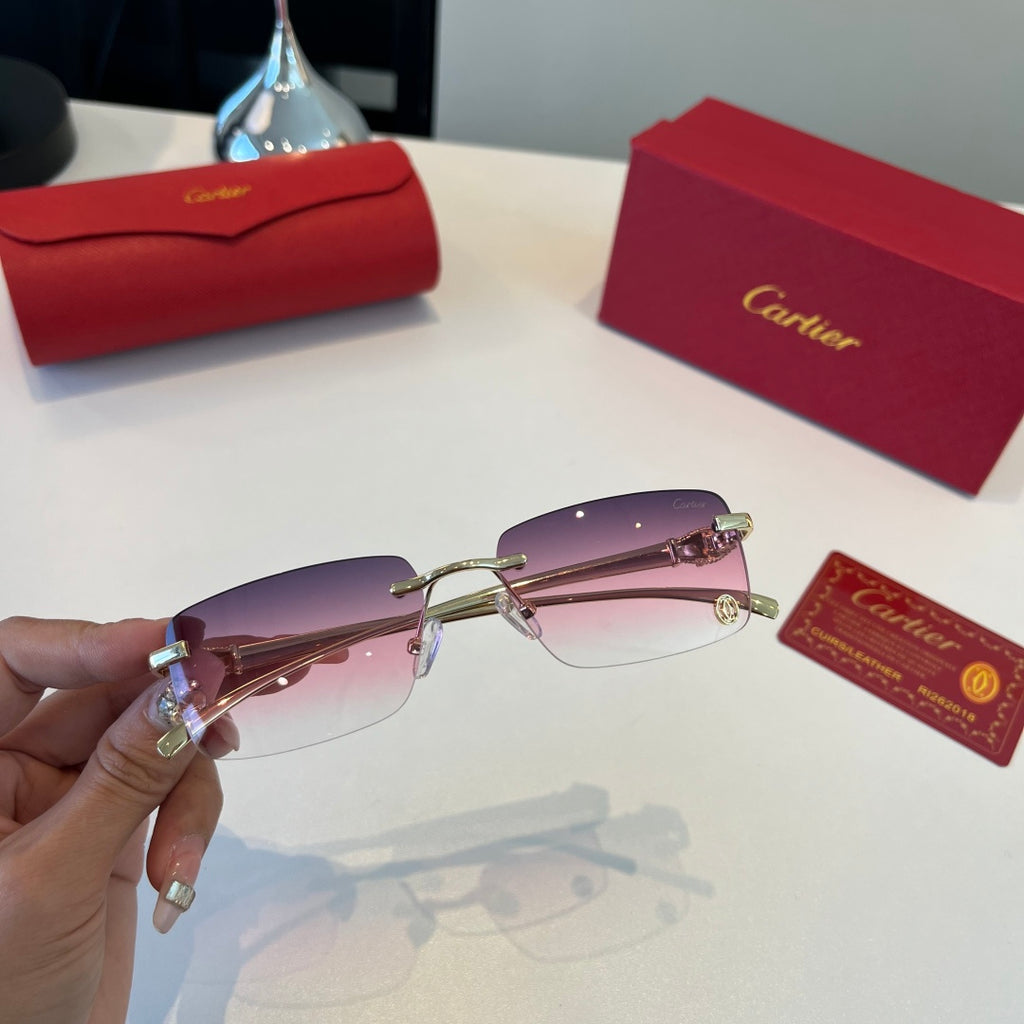 Cartier Lightweight Metal Rimless Silver Lens Sunglasses for Men & Wo - 432394 - detail image 6