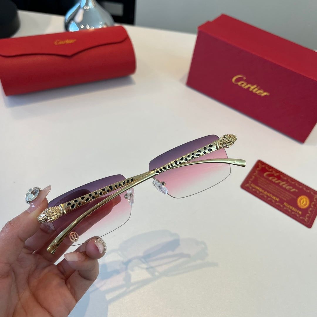 Cartier Lightweight Metal Rimless Silver Lens Sunglasses for Men & Wo - 432394 - detail image 8