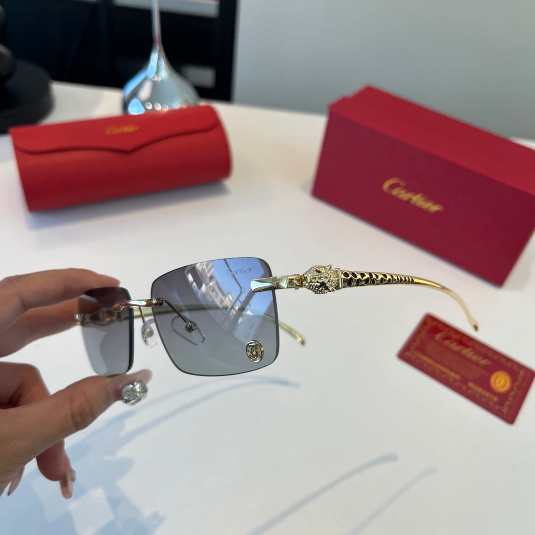Cartier Lightweight Metal Rimless Silver Lens Sunglasses for Men & Wo - 465817 - detail image 10