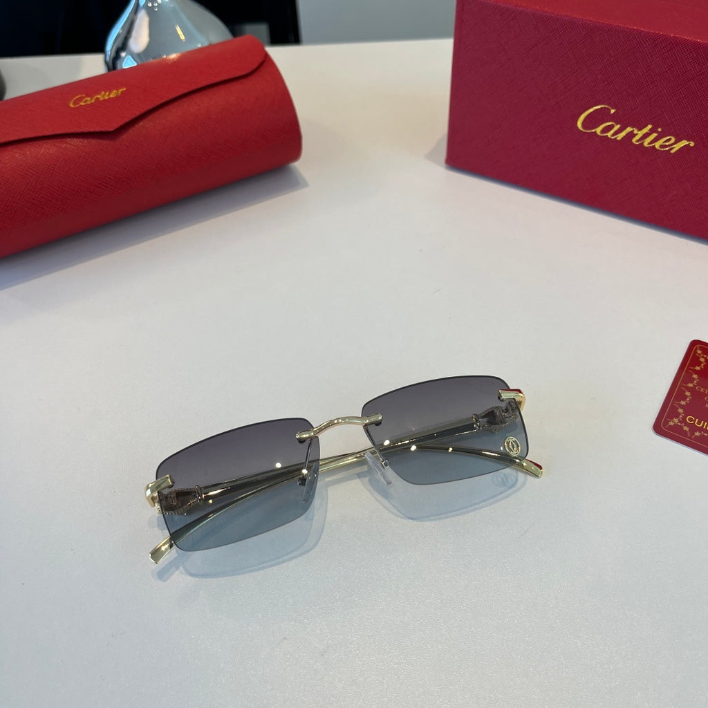 Cartier Lightweight Metal Rimless Silver Lens Sunglasses for Men & Wo - 432395 - detail image 4