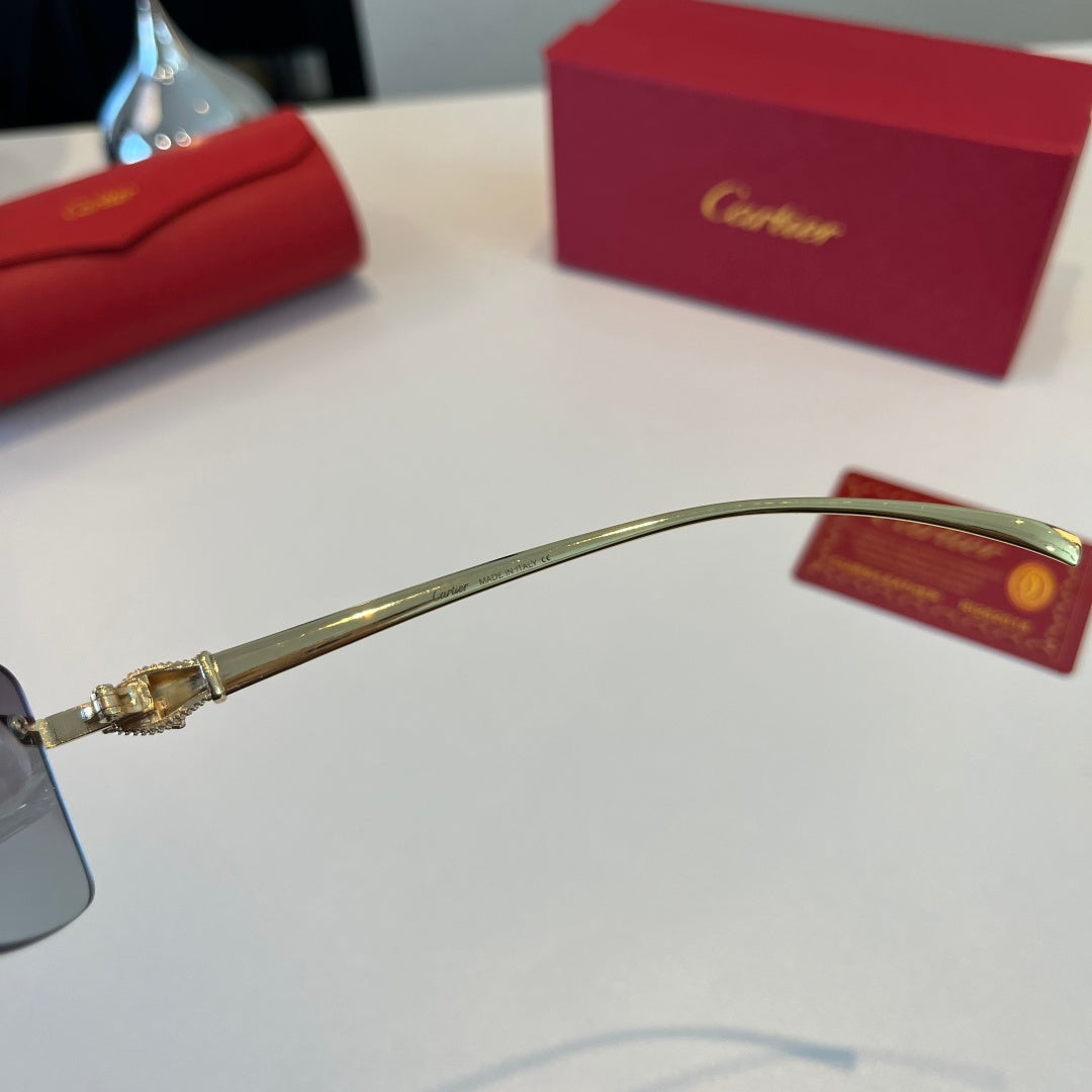 Cartier Lightweight Metal Rimless Silver Lens Sunglasses for Men & Wo - 432395 - detail image 9