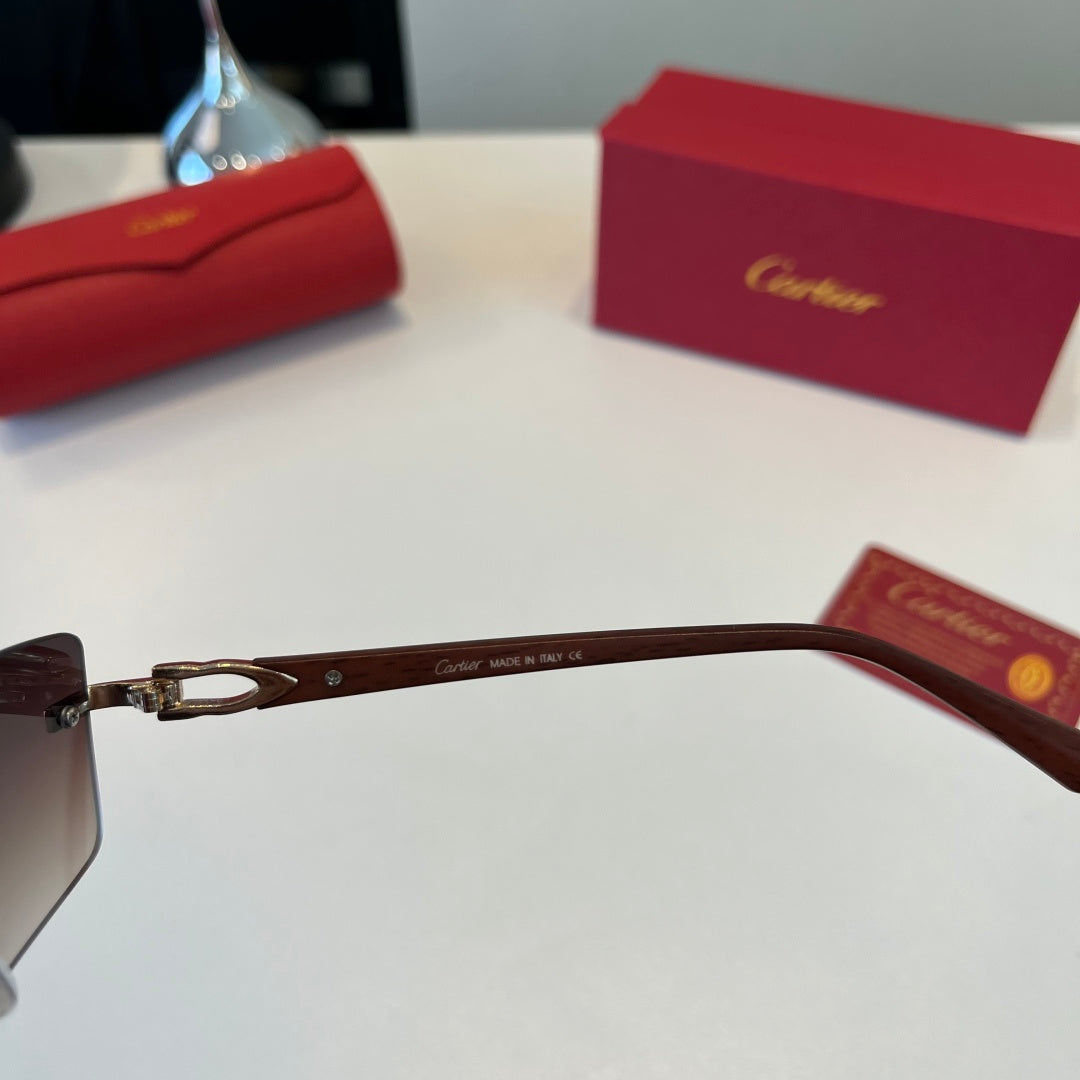 Cartier Lightweight Metal Rimless Red Lens Sunglasses for Men & Women - 465818 - detail image 10