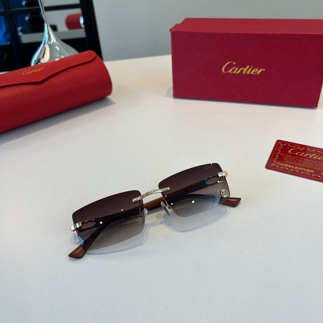Cartier Lightweight Metal Rimless Red Lens Sunglasses for Men & Women - 432396 - detail image 8
