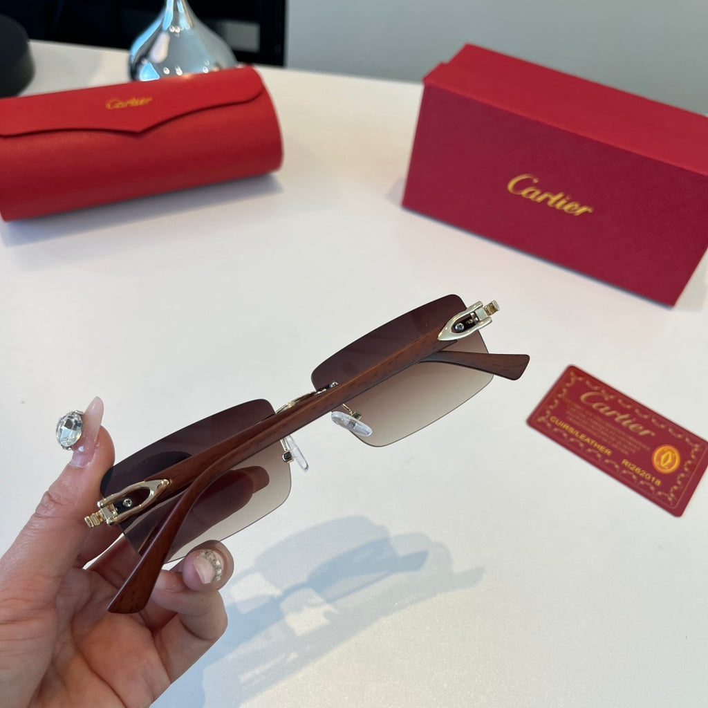 Cartier Lightweight Metal Rimless Red Lens Sunglasses for Men & Women - 465818 - detail image 9