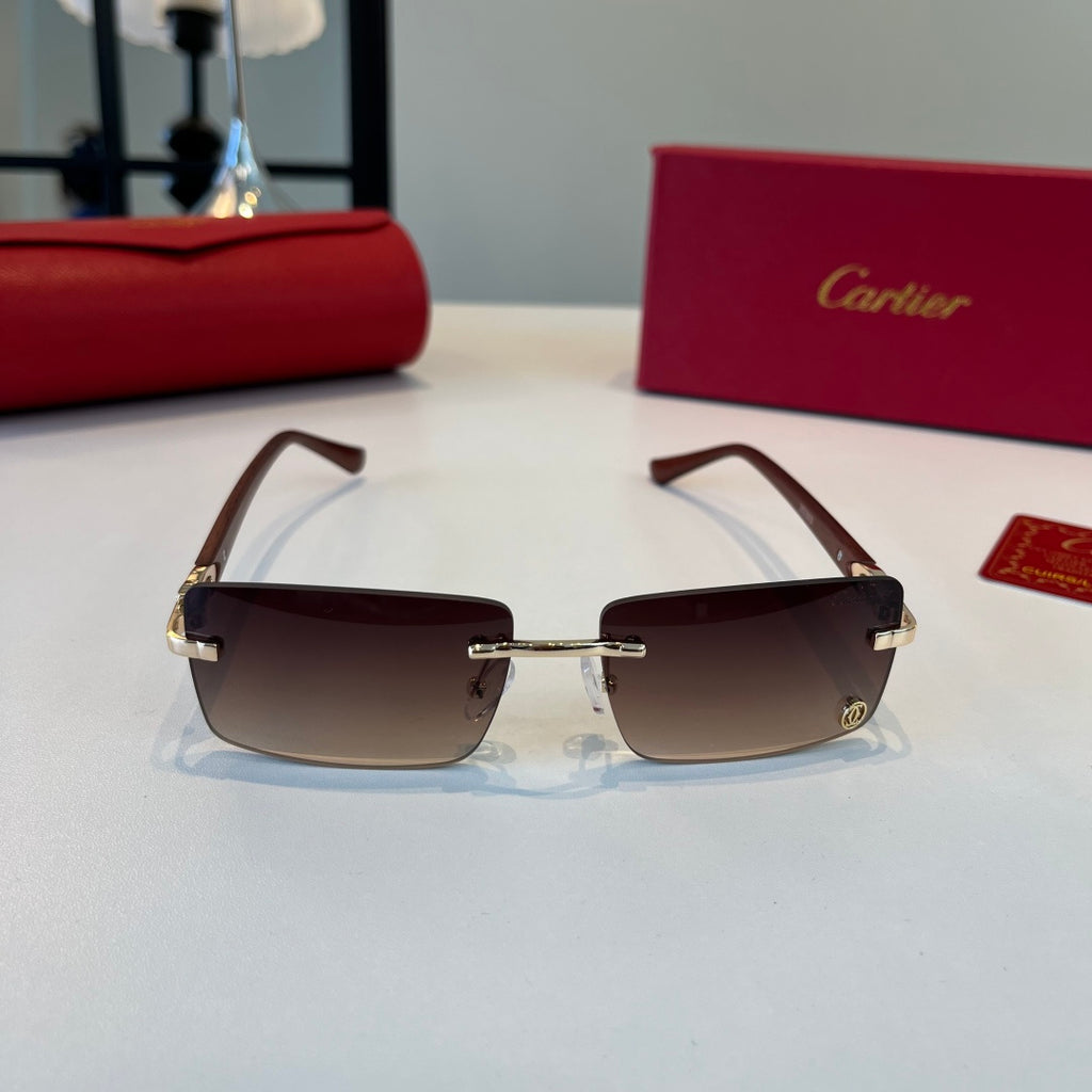 Cartier Lightweight Metal Rimless Red Lens Sunglasses for Men & Women - 465818 - detail image 2