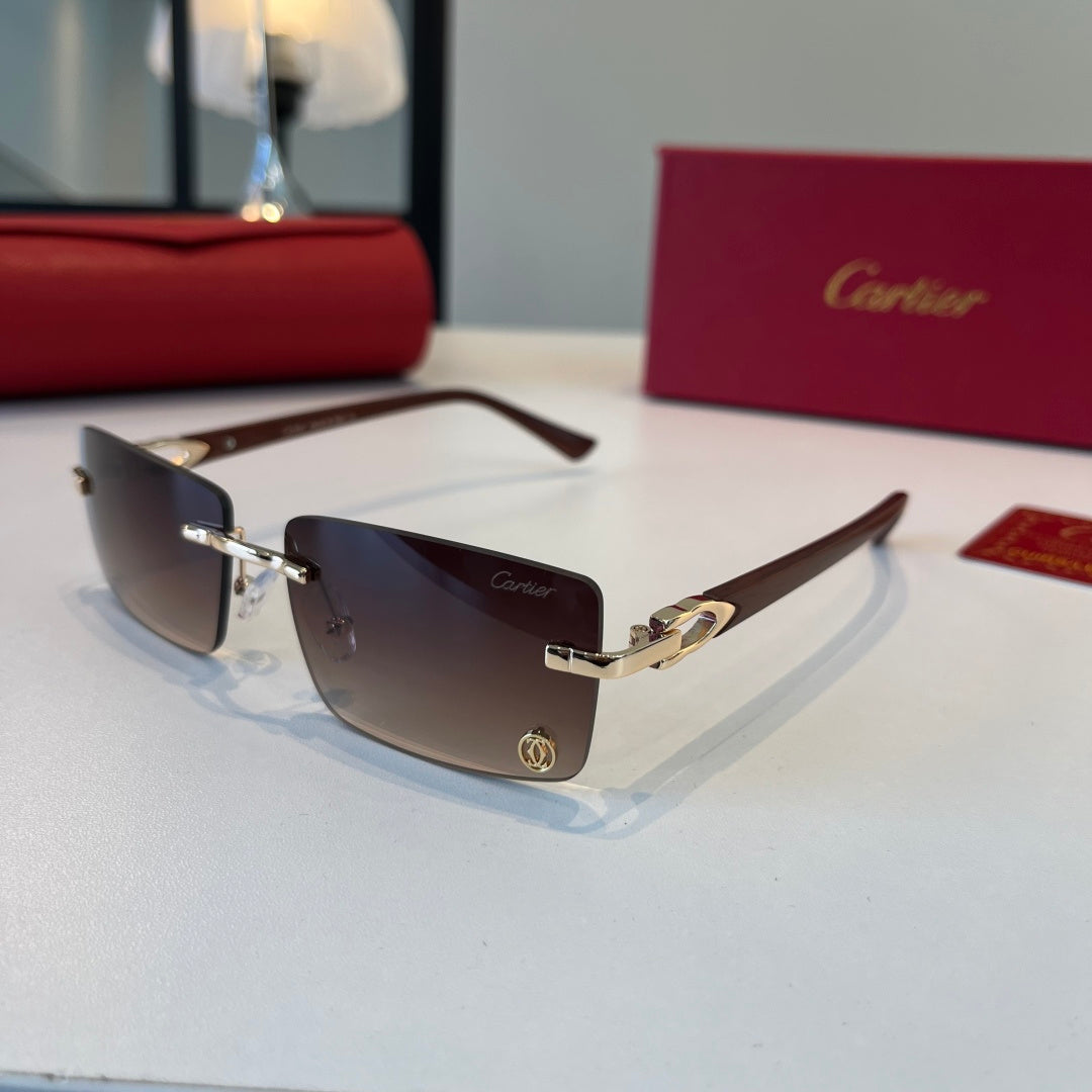 Cartier Lightweight Metal Rimless Red Lens Sunglasses for Men & Women - 465818 - detail image 3