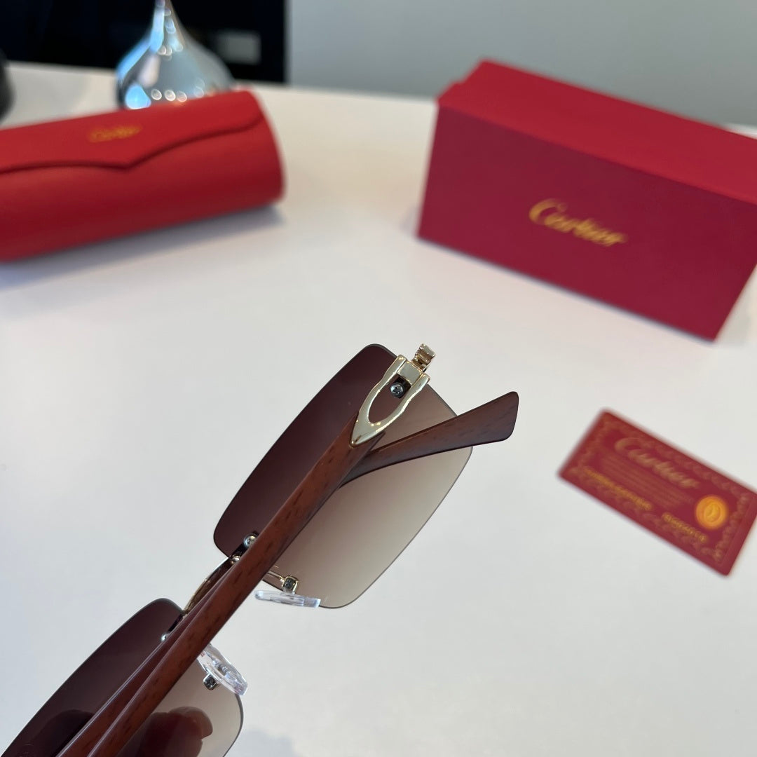 Cartier Lightweight Metal Rimless Red Lens Sunglasses for Men & Women - 465818 - detail image 7