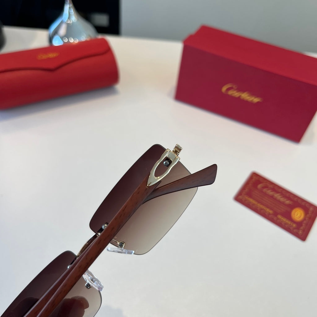 Cartier Lightweight Metal Rimless Red Lens Sunglasses for Men & Women - 432396 - detail image 7